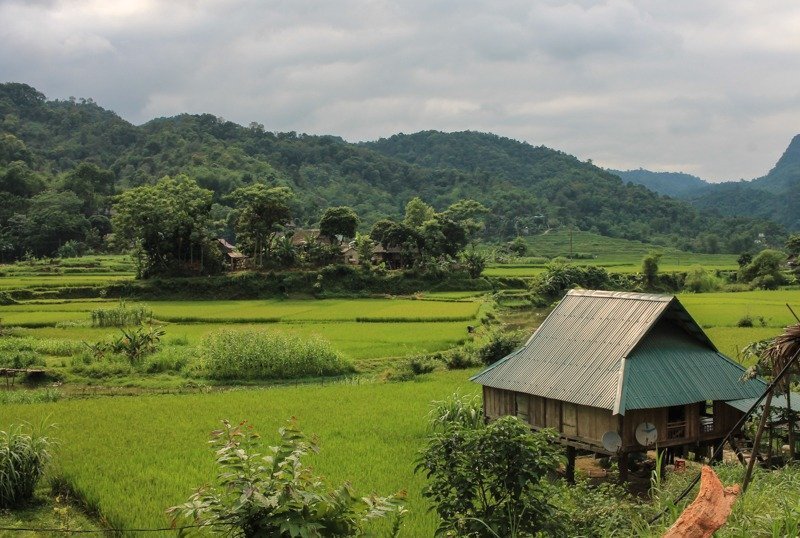 a stilt House in Pu Luong Nature Reserve