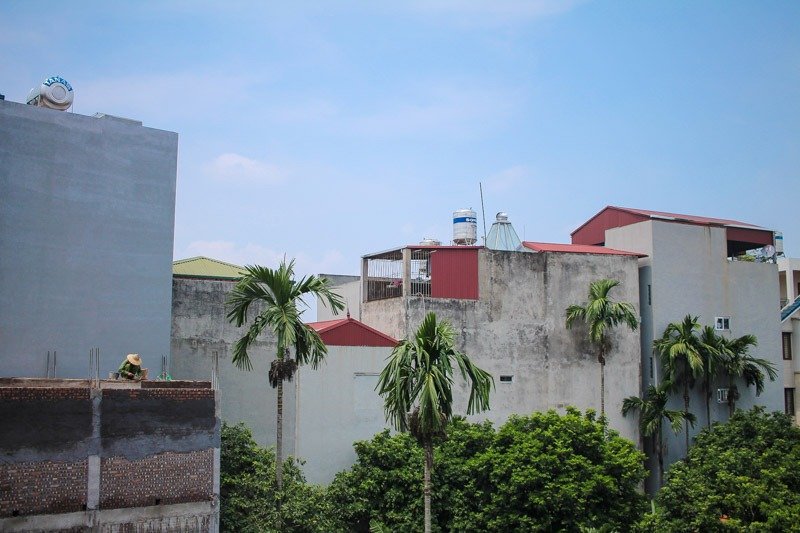 the view from Ellie's apartment in Long Bien, Hanoi