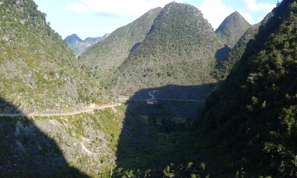 Dong Van Karst Plateau, a Tolkienian landscape of peaks and troughs, creating deep, shadowy valleys