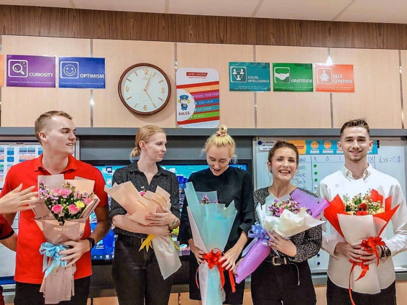 teachers at APAX English on Teachers Day