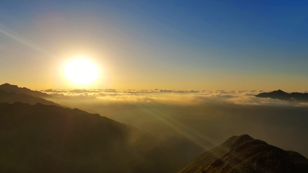 sunset in Ta Xua National Park, North Vietnam
