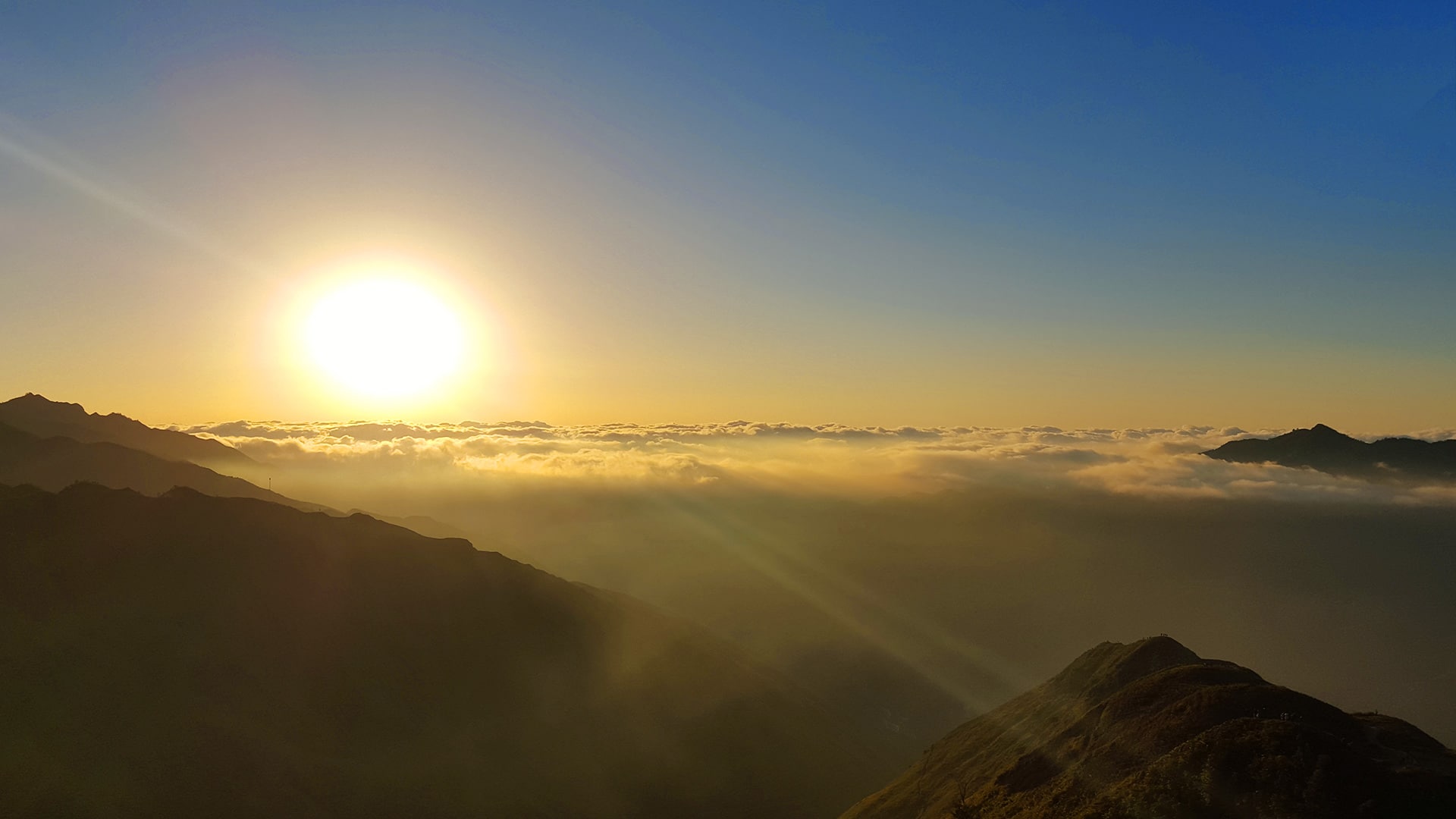 sunset in Ta Xua National Park, North Vietnam