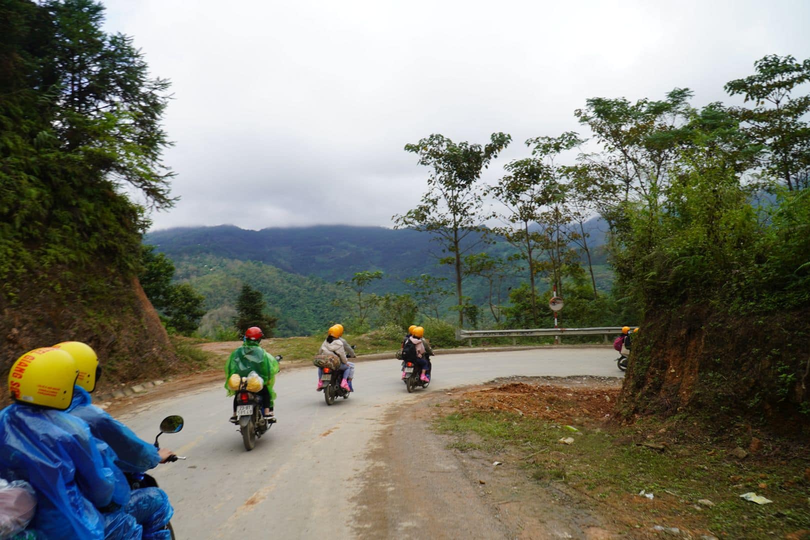 A group of riders on a tour in ha giang renting bikes from Giang Son