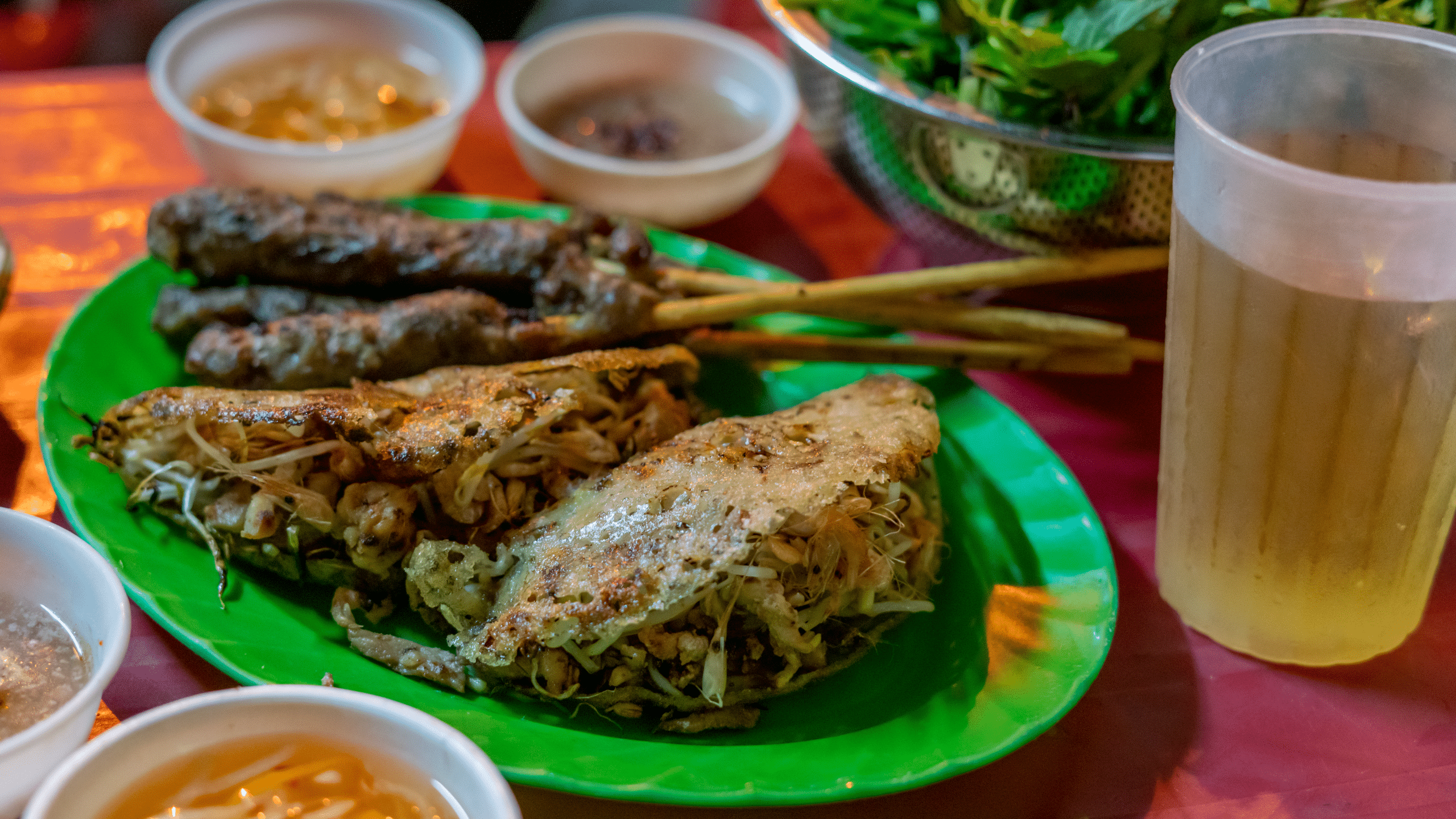 banh xeo (Vietnamese prawn pancakes) in Ba Dinh, Hanoi