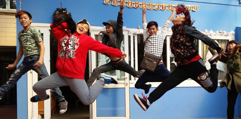 Blue Dragon kids having fun