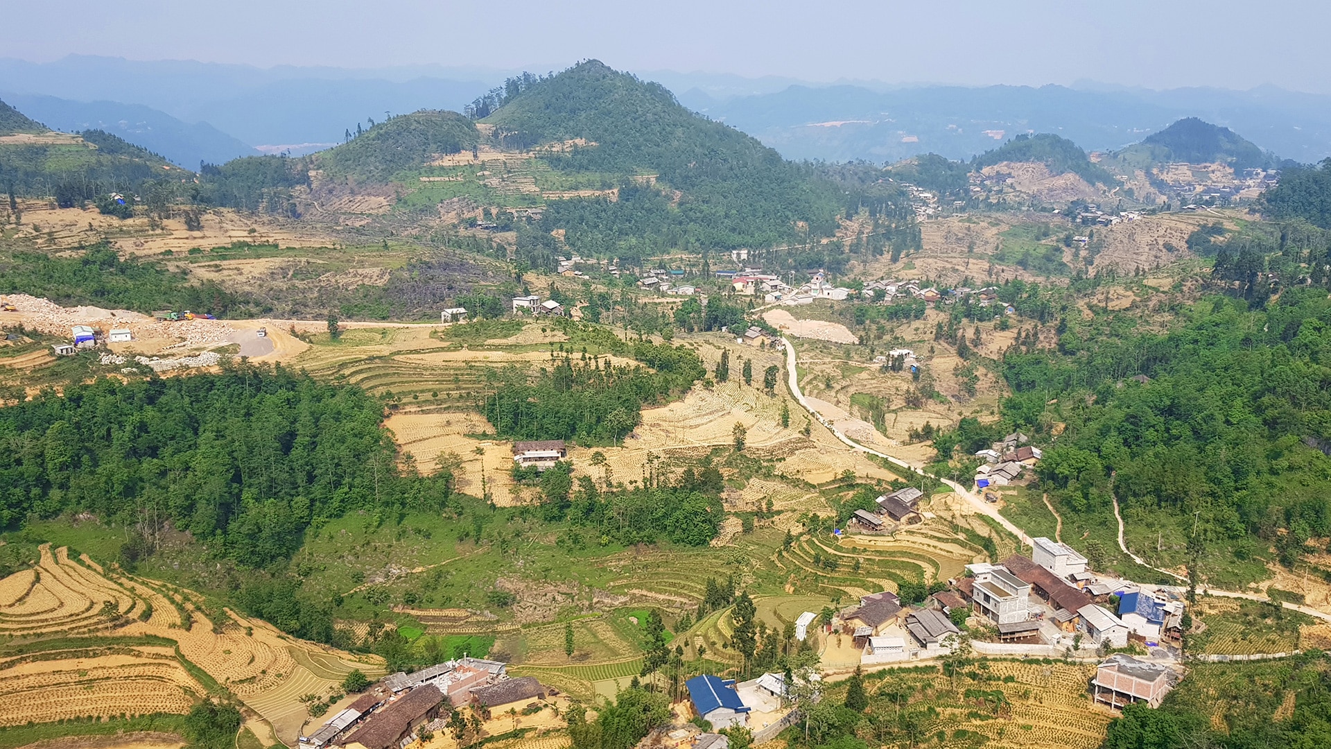 the view from Lung Cu Flagtower in Ha Giang