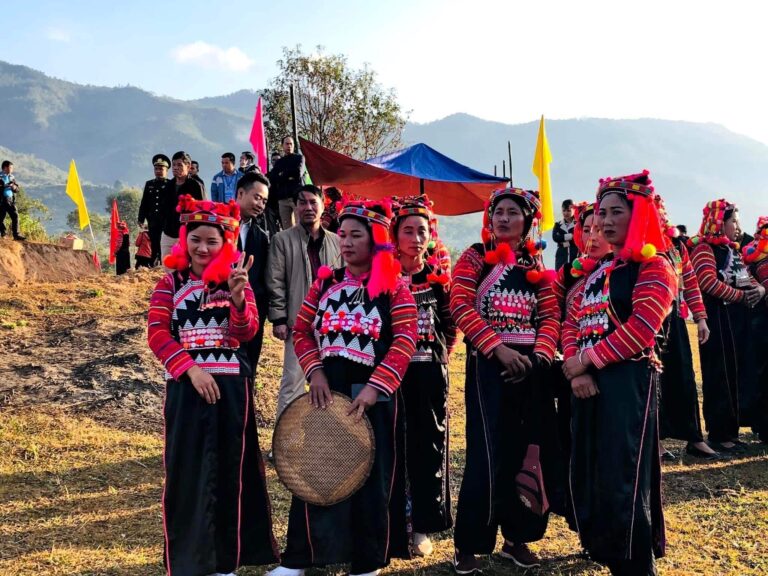 local ethnic women in their colourful clothing