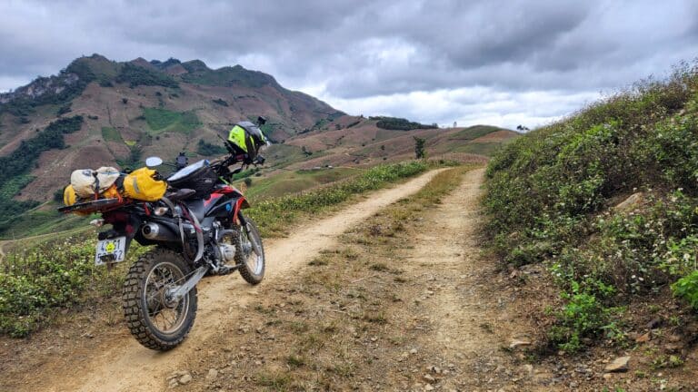the rolling hills behind Moc Chau