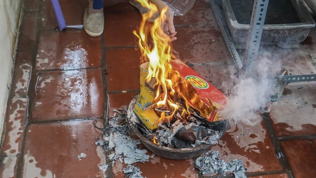 burning at home