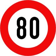 Vietnam road sign max speed 80