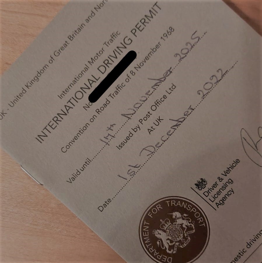 UK International Driving Permit Front Page