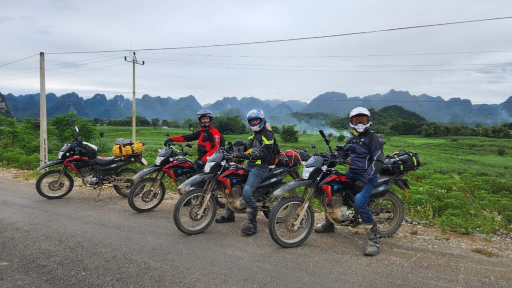 Rentabike Vietnam riders on a 5-day Ha Giang Loop motorcycle tour