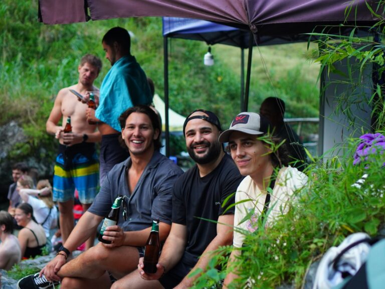 Rentabike Vietnam riders enjoying a beer on the Ha Giang Loop