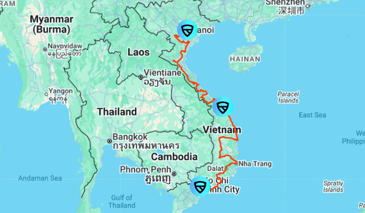 Full Vietnam Route Map