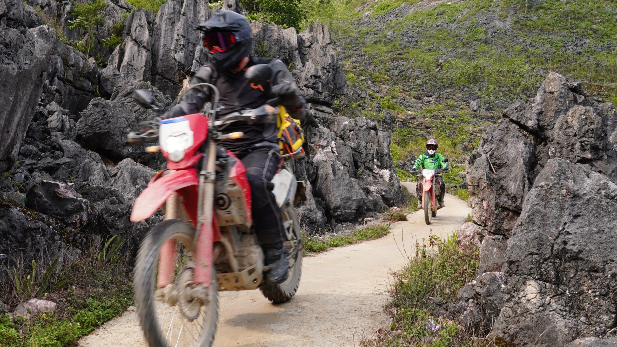 Rob Chasmar on a small concrete path in Ha Giang
