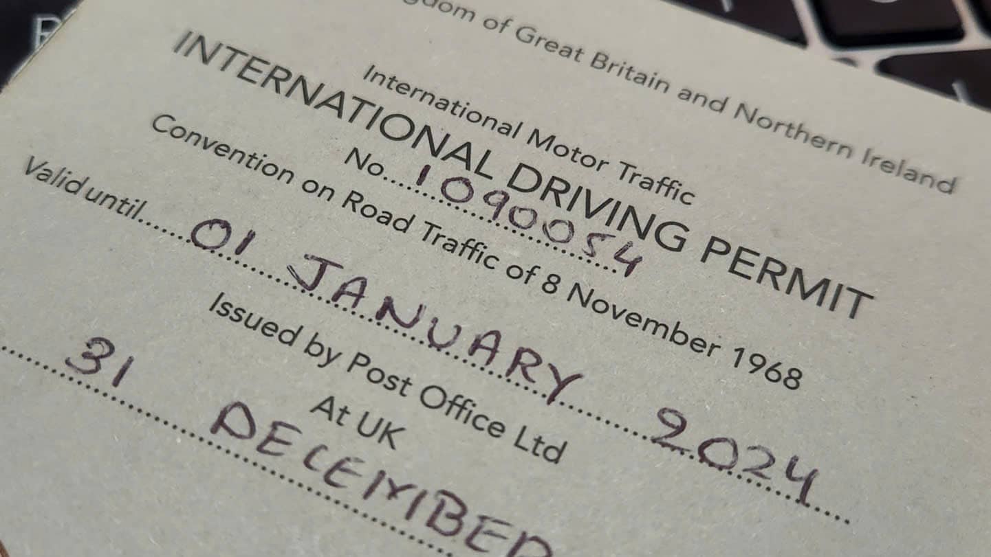 a 1968 IDP issued in the UK 2